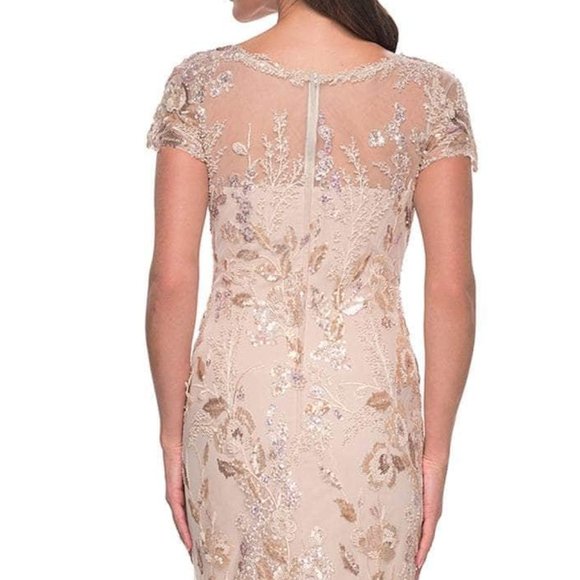 La Femme 30841SC Mother of the Bride Dress Champagne size 10 - Picture 3 of 14